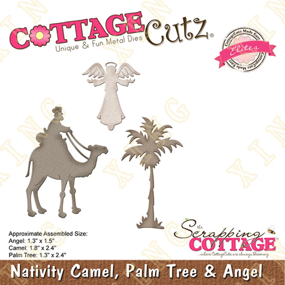 

Nativity Camel Palm Tree New Metal Cutting Dies Scrapbook Diary Decoration Stencil Embossing Template Diy Greeting Card Handmade