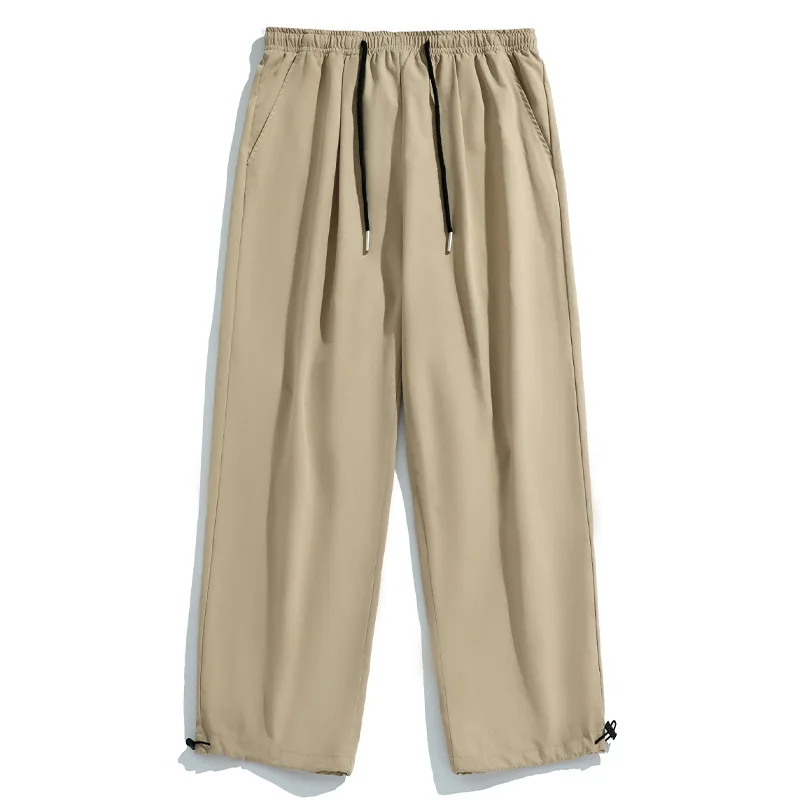 Loose Men's Jogging Pants Male Spring Summer New Breathable Solid Color Sports Haren Trousers Fitness Wide Leg Streetwear