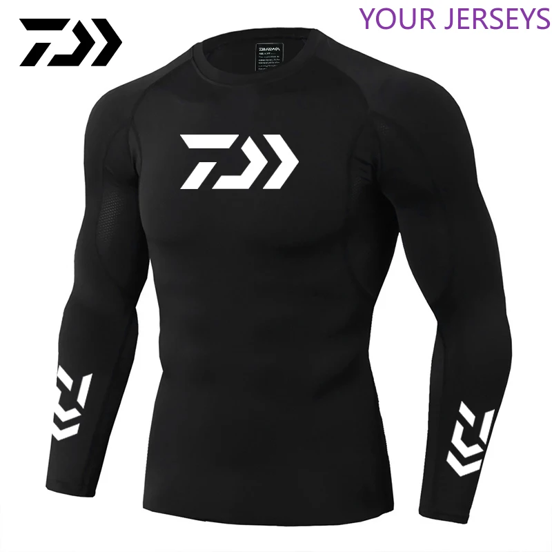 

New Daiwa Fishing Shirt Outdoor Sports Wear Tshirt Patchwork Fitness Body Shirt Anti-mosquito Breathable Fishing Tshirt