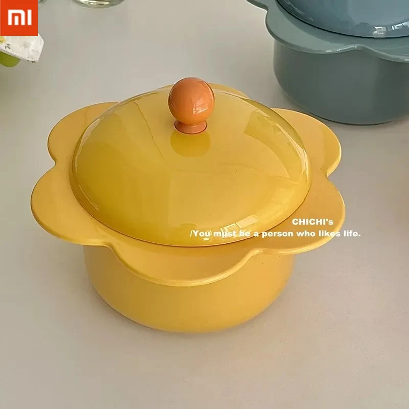 

Xiaomi Stainless Steel Bowl Instant Noodle Bowl with Lid Medium Bowl Lace Decor Minimalist Boiled Noodles Tableware Kitchen Tool