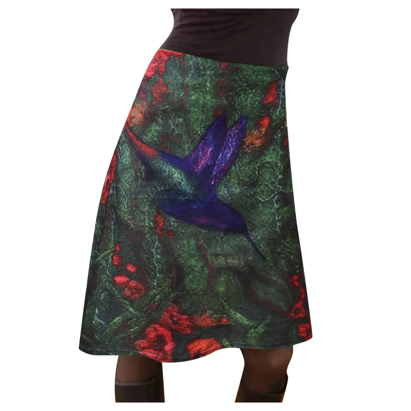 

Casual Pleated Print Women Skirt Waist Skirt High Fashion Vintage Skirt skirts womens 2021