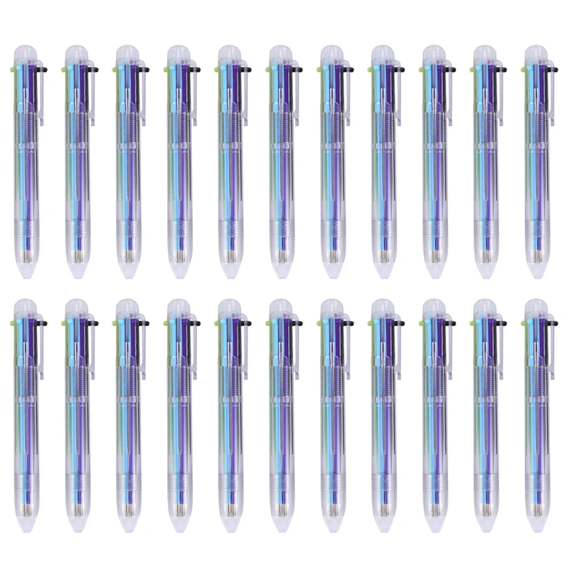 

22 Pack 0.7Mm 6-In-1 Multicolor Ballpoint Pen,6-Color Retractable Ballpoint Pens For Office School Supplies Students Children Gi