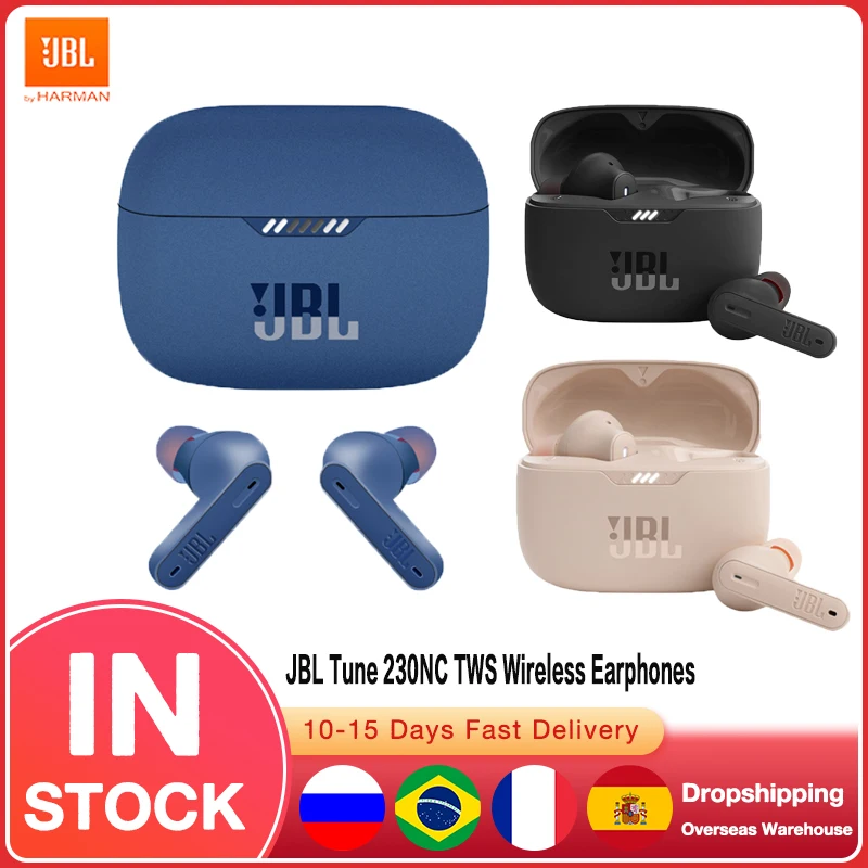 

JBL Tune 230NC TWS Bluetooth-Compatible Headsets Waterproof Sport Earphones Wireless Charging Stereo Calls Wireless Earpiece