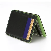 fashion women men ultra thin magic wallets pu leather mini credit card holder case small coin purses portable money clips clutch