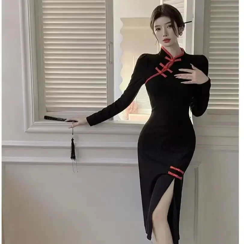 Современное мини-платье Cheongsam летнее облегающее вечернее розовое платье женское