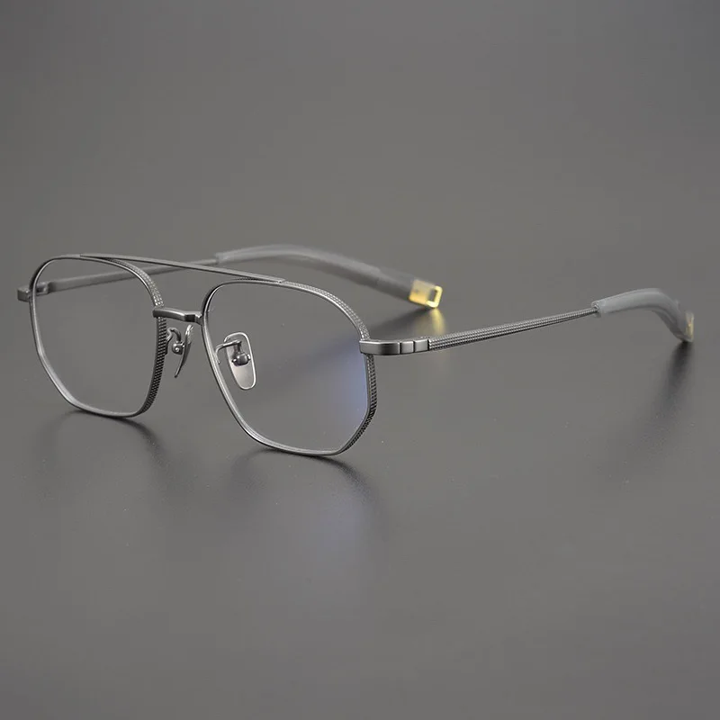 

Retro glasses frame men pure titanium simple casual double beam optical eyewear Myopia reading women personalized eyeglasses