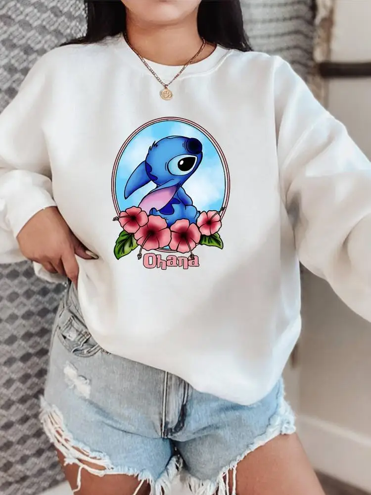 

Disney Fashion Clothing 90s Sweet Cartoon Clothes Stitch Pullovers Ladies Female Women Holiday Print Lady Graphic Sweatshirts