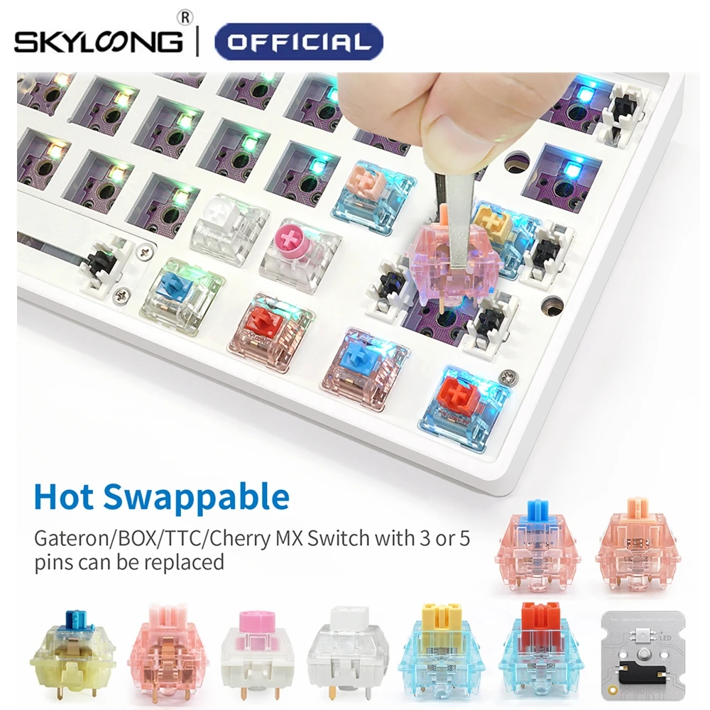 SKYLOONG Lite прокладка GK68 GK68XS 65% пользовательский DIY механический набор клавиатуры RGB