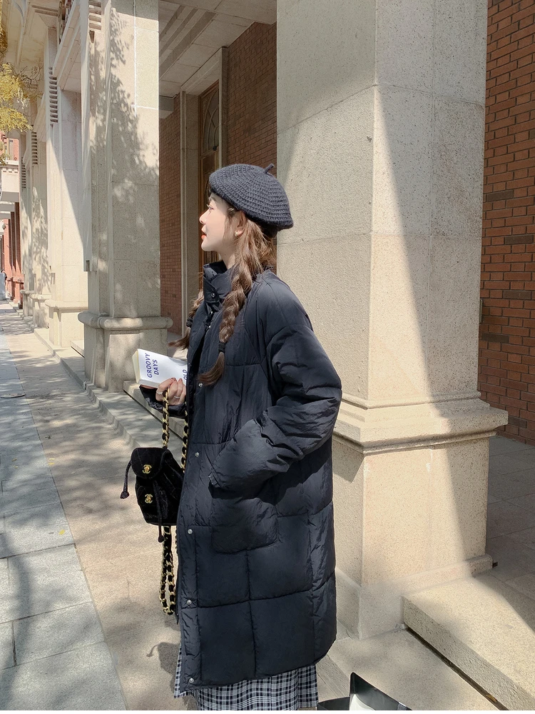 Women Parkas Loose Long Down Jacket Women Large Pocket Coat Women Winter Jacket Parkas Outerwear Korean Fashion Women Clothing