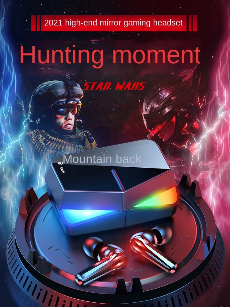 

Настоящая Беспроводная Bluetooth-гарнитура с задержкой для игр, высококлассные мужские наушники с двумя ушками для киберспорта, шумоподавление