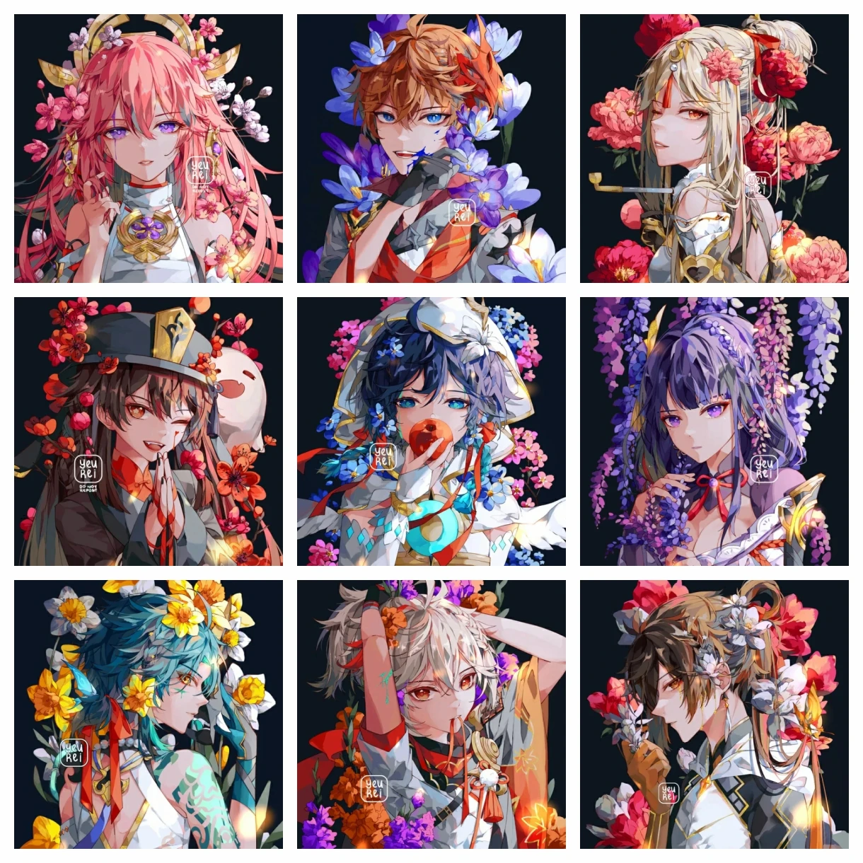 Genshin Impact General Thunder Набор Алмазной Живописи Современный Стиль Вышивка Крестиком