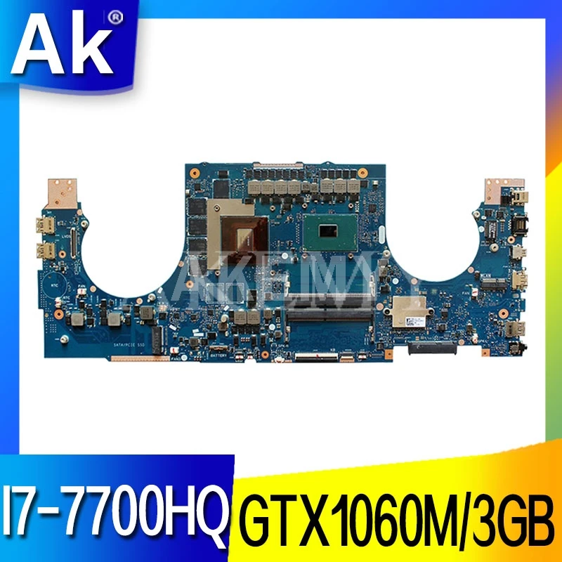 

Akemy GL702VM For ASUS ROG GL702VM GL702V Laotop Mainboard GL702VM Motherboard W/ I7-7700HQ GTX1060M/3GB DDR4