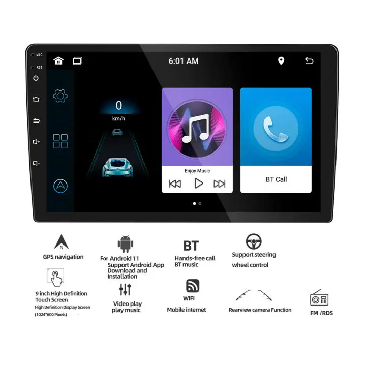 

Автомагнитола Carplay, 9 дюймов, 2 + 32 ГБ, Android 11