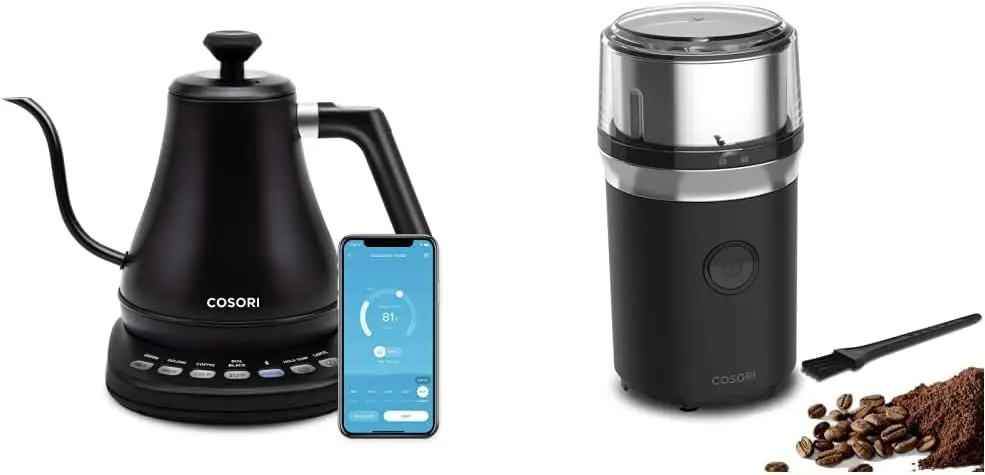 

Electric Gooseneck Kettle, Matte Black & Coffee Grinder Electric, Coffee Beans Grinder, Espresso Grinder, Coffee Mill also f