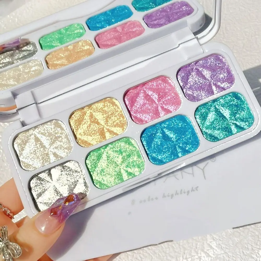 

Glistening Highlighter Palette Macaron Intensely Pigmented Lasting Glow Brighten Contour Shimmer Matte Powder Shadow Cosmetics
