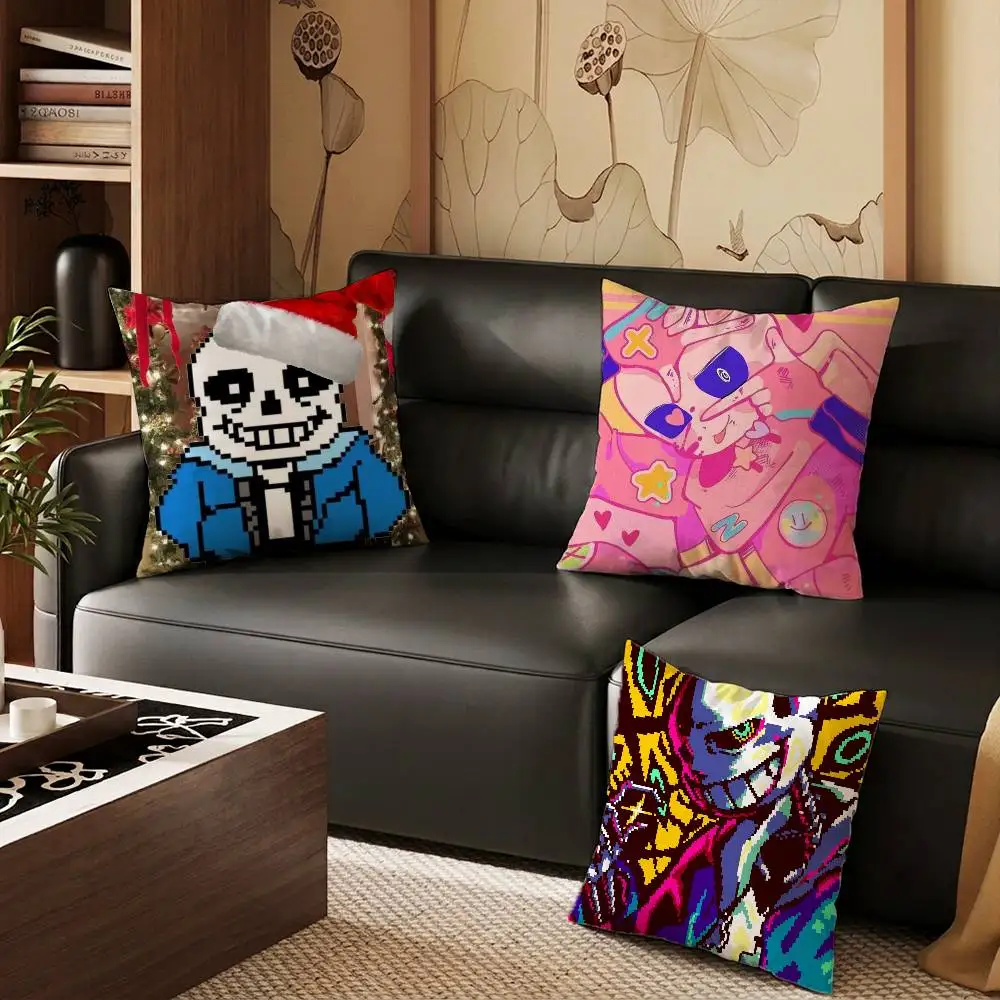 Фото Наволочка для подушки S-Sans Undertale Game, чехол для подушки для гостиной, дивана, подходит для украшения дома, спальни, комнаты №1