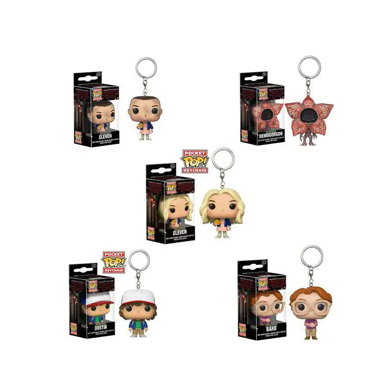 

Stranger ELEVEN BARB DUSTIN DEMOGROGON Vinyl Action Figure Keychain Toys