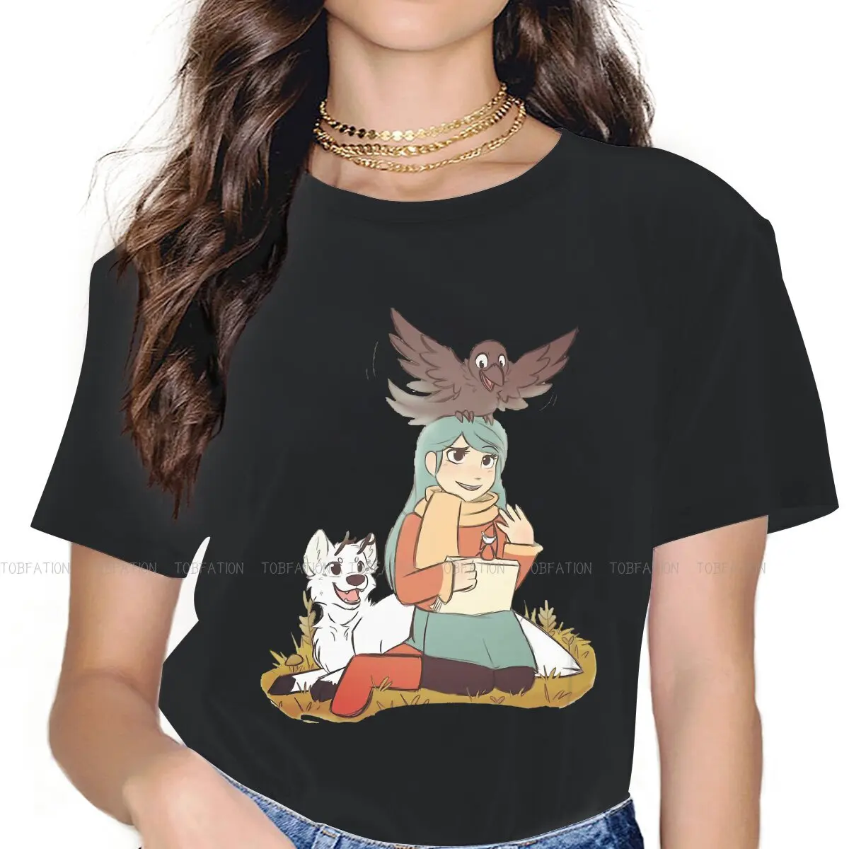 

Женская одежда для чтения книги, футболка большого размера Hilda TV, Женская винтажная одежда в готическом стиле