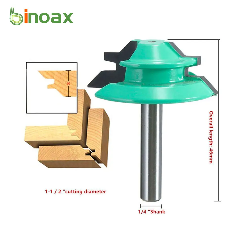 

Binoax 5 Degree Stock Lock Miter Router Bit Woodwork Cutter 1/4 inch Shank 4