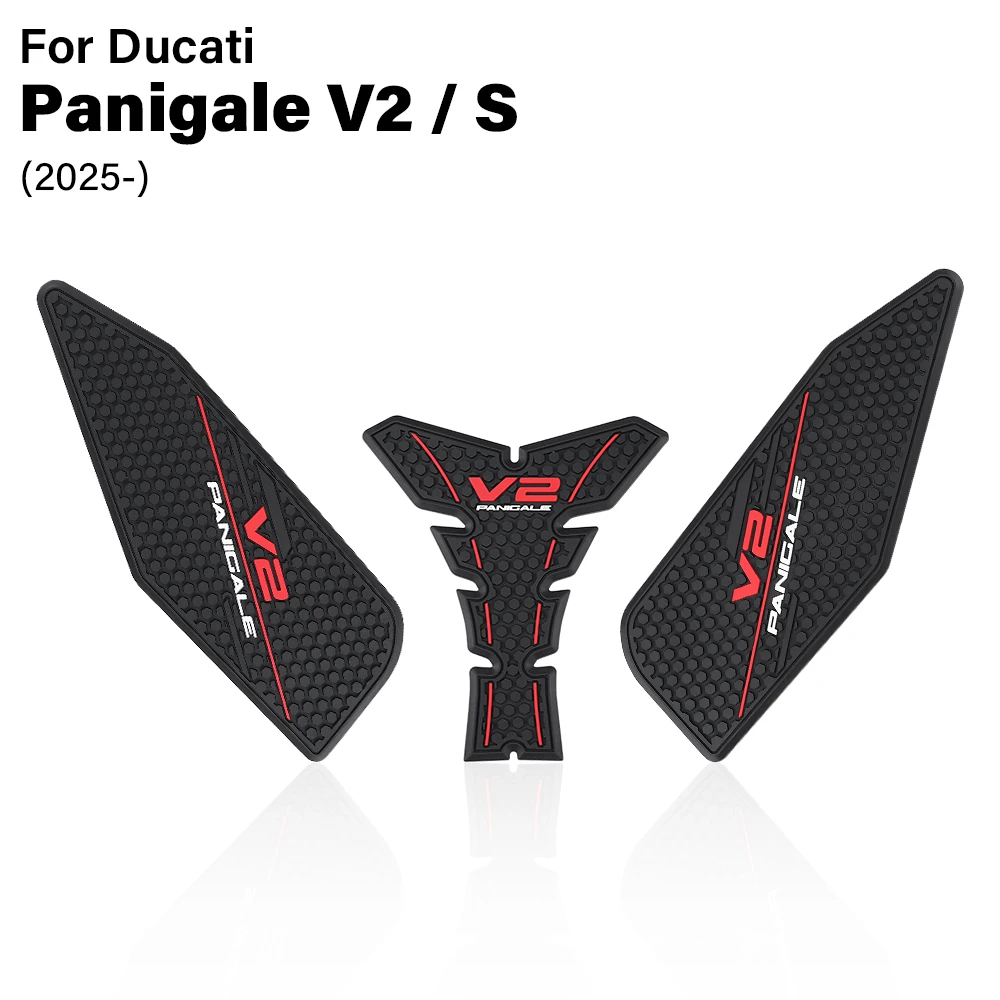 

Для Ducati V2 Panigale V2 S V2S 2025 накладки на бак мотоцикла Нескользящая верхняя сторона защитные наклейки на топливный бак Pad резиновая наклейка