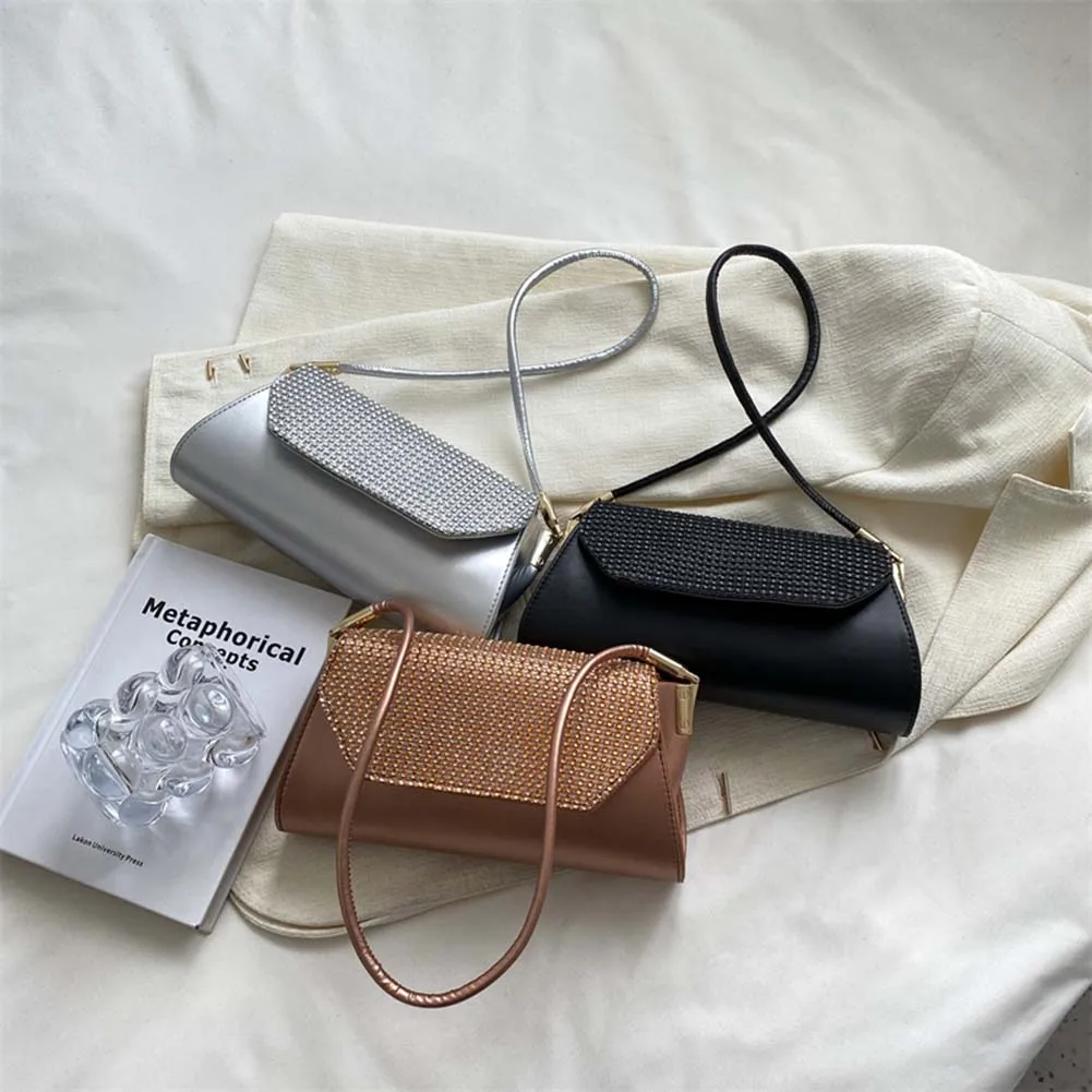 

Модная женская сумочка Стразы в стиле ретро, кожаные сумки-тоуты через плечо, женский клатч, женский подарок на день рождения