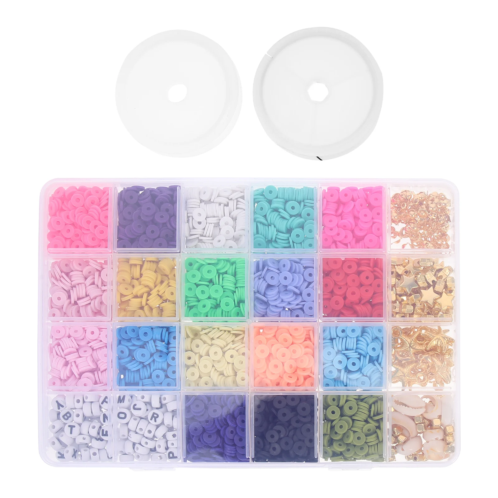 

1 Set of Colorful Loose Beads Bracelet DIY Beads Bohemia Style Polymer Clay Beads