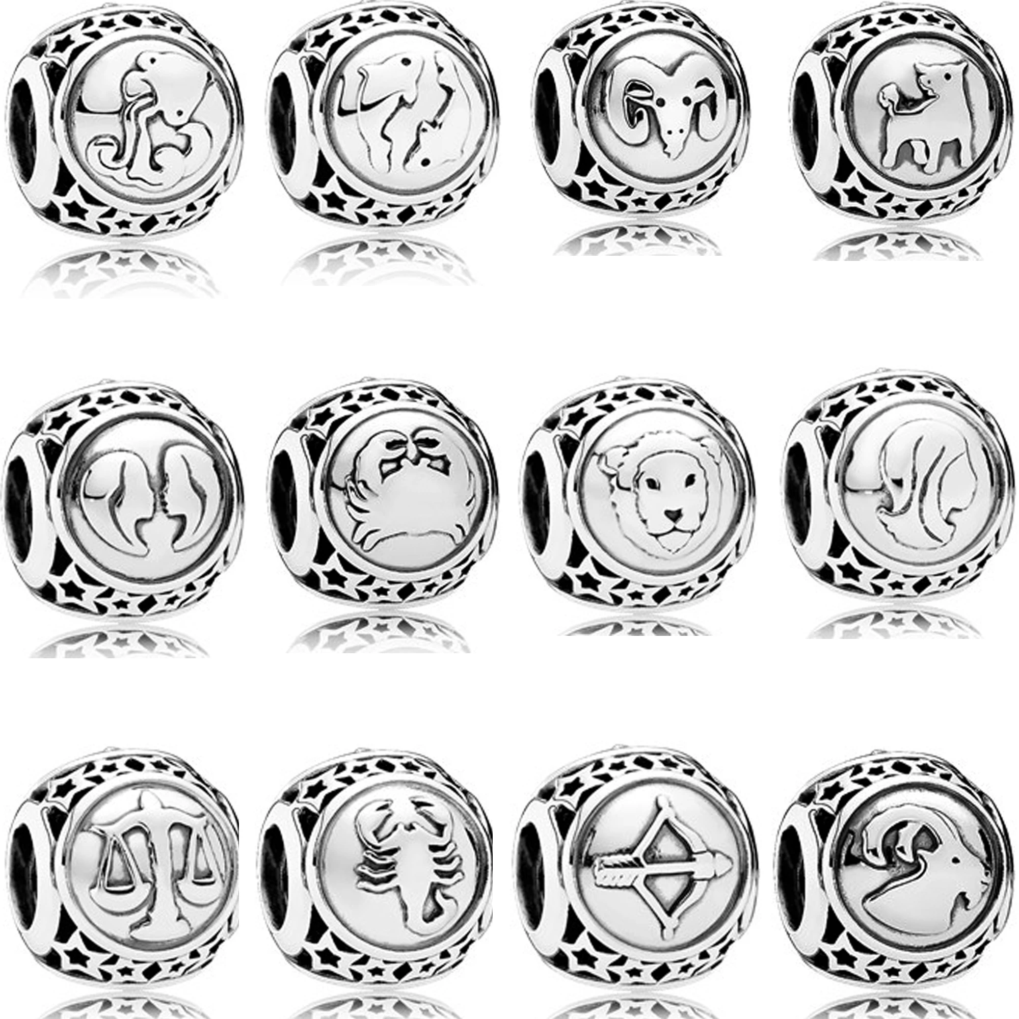 

Pamjia 925 пробы серебряные драгоценные камни Стрелец бутылочный Браслет двенадцать созвездий браслет очаровательный кулон "сделай сам"