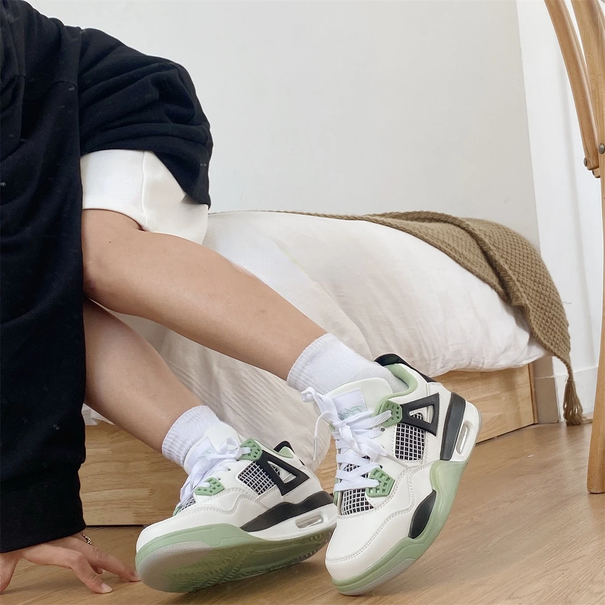 Women's Sneakers 2023 New Breathable Mesh Platform Casual Sneakers Sneakers Men's Tennis Women's Vulcanized Shoes Green Novelty