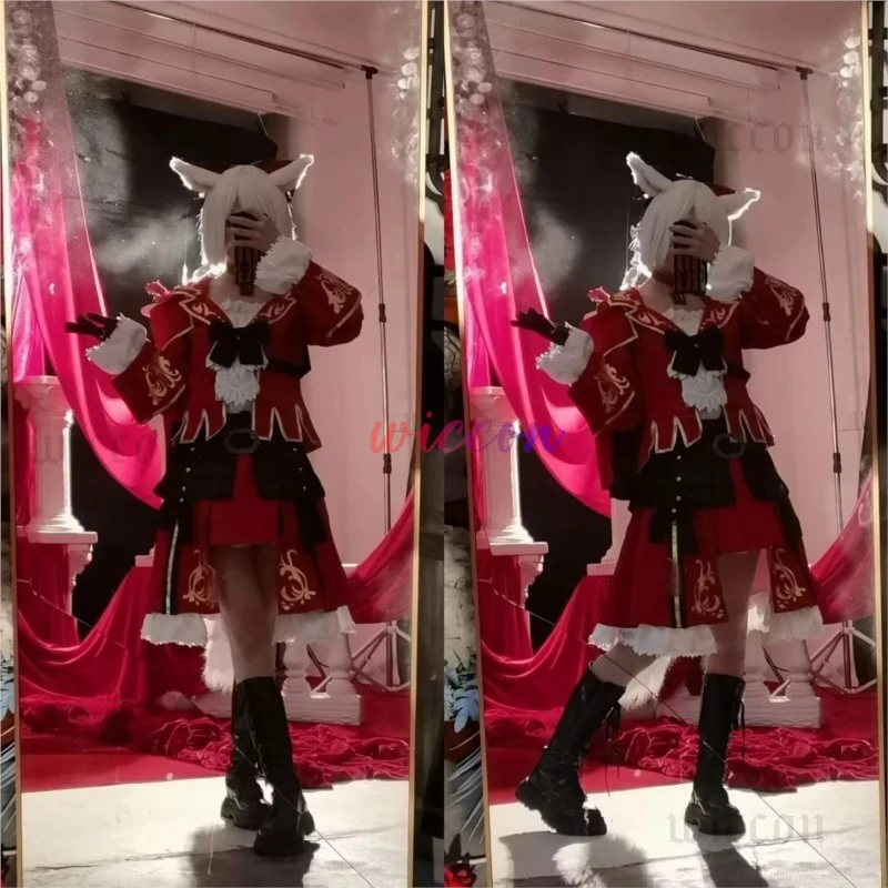 Игра Final Fantasy XIV FF14 Shadowbringers Red Mage Косплей Костюм Хэллоуин Ролевая игра Наряд Платье