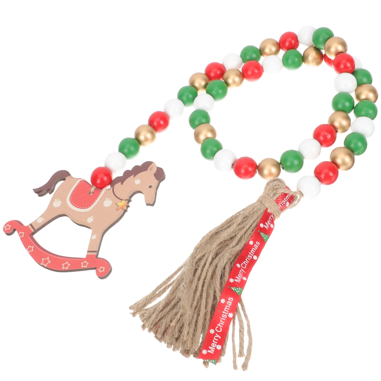 

Bead Garland Decor Beaded Tassel Hanging Wood Pendantgarlands Christmas Wooden String Party Tree Santa Beads Decorationnewyear