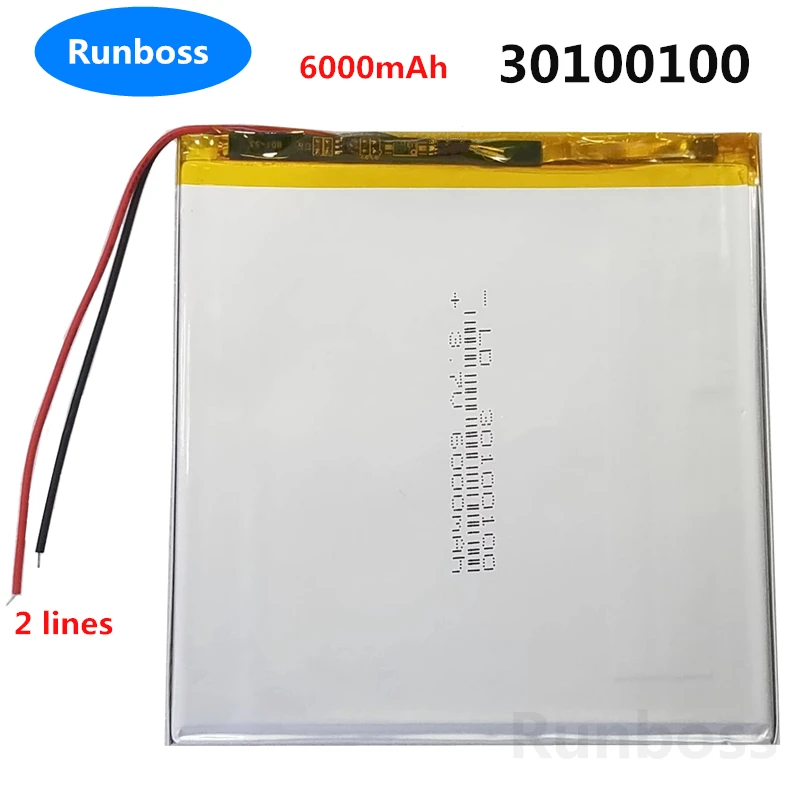 6000mAh 30100100 3.7V lithium polymer battery For Tablet PC Ainol Aurora texet TM-7858 ТМ7838 lrbis TZ 871,Dexp L180 7 8 9 inch