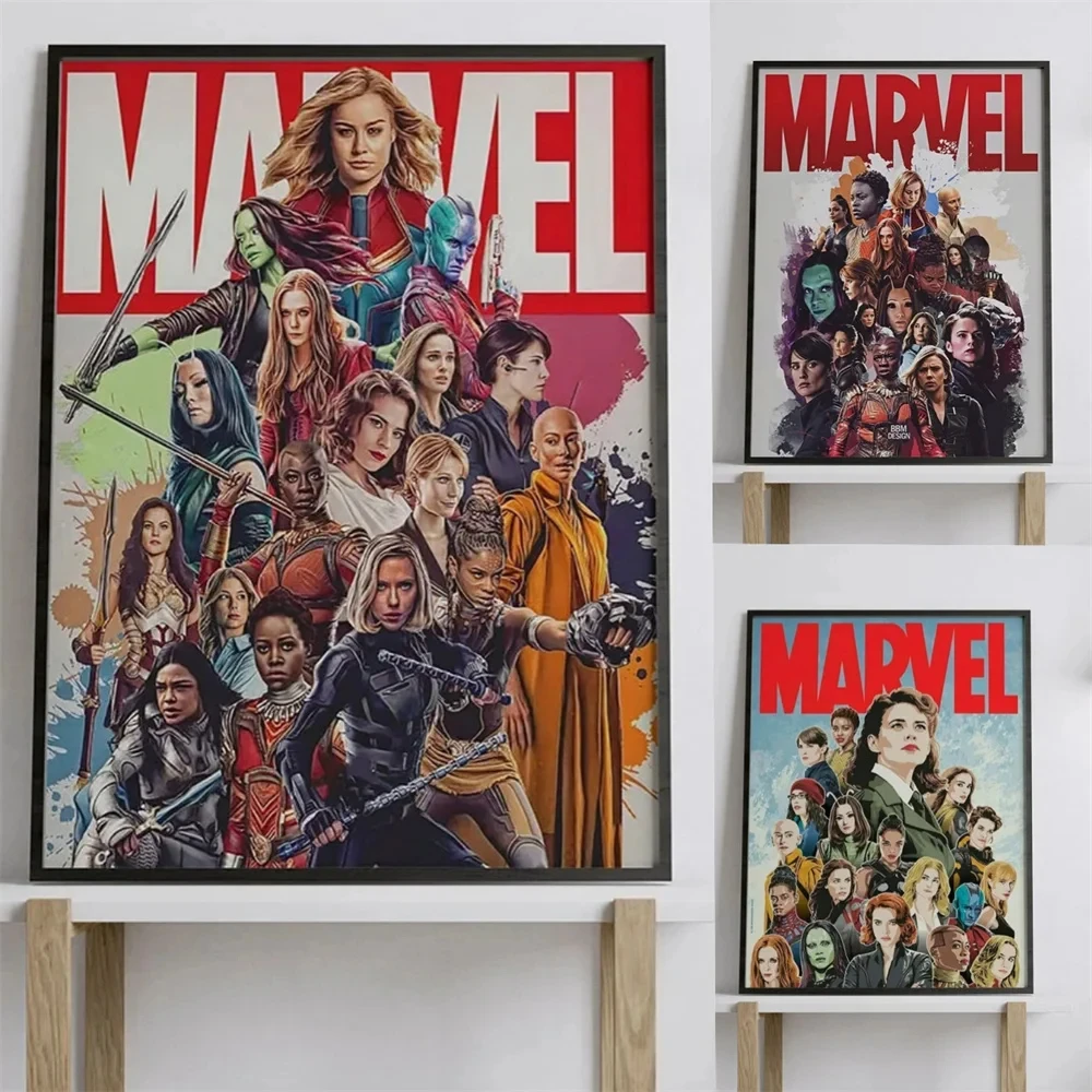 MINISO женщины Marvel Мстители холст стена искусство Рисование фигурки супергероя