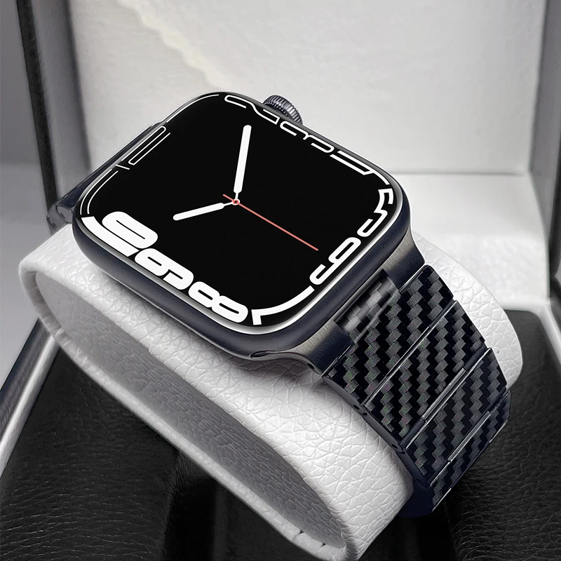 Carbon Fiber Watchband for Apple Watch Band 44mm 42mm 40mm 38mm 45mm Bracelet Strap for iwatch 7 6 SE 5 4 3 2 Series Accessories