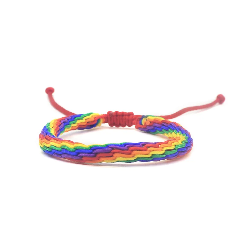 50 Pieces LGBT Rainbow Rope Bracelets For Couple Gay Women Men Handmade Woven Braided String Friendship Lover Pride Wristband