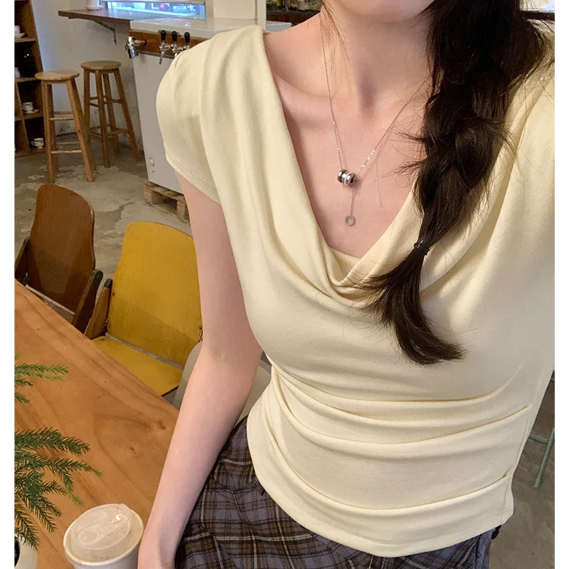 2024 летние модные облегающие укороченные топы Женские однотонные повседневные
