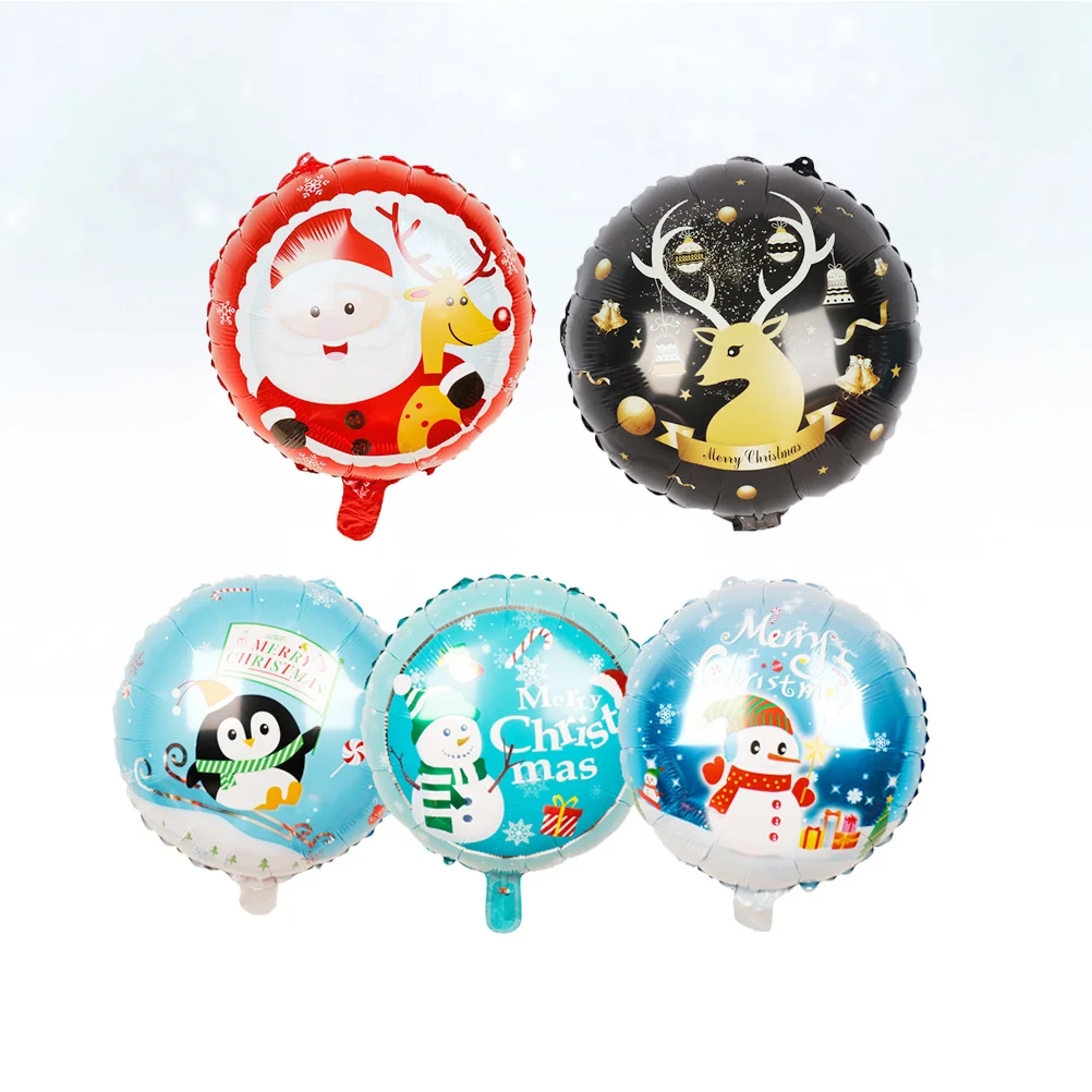 

10pcs Balloon Santa Creative Elk Snowman Decor Party Balloon Aluminum Foil Balloon for Christmas