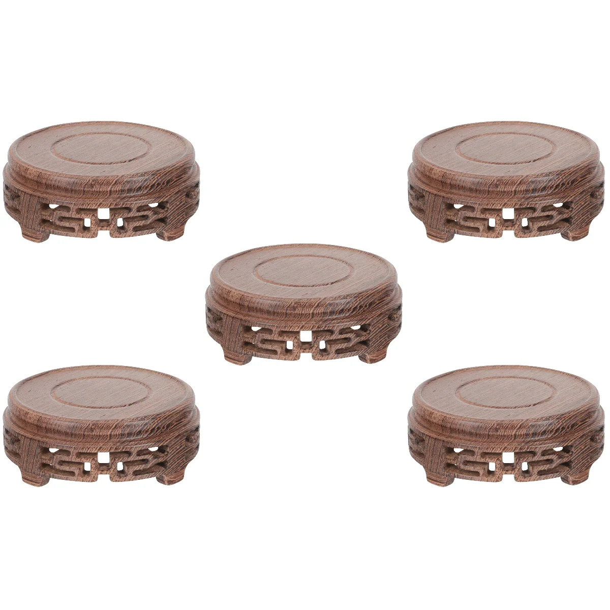 

5pcs Wooden Shelf Vase Display Rack Small Teacup Display Stand Home Decor