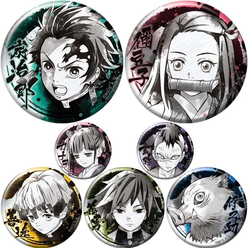 Japaness Anime Demon Slayer Kimetsu No Yaiba Brooches Badge Clothes Accessories Women Jewelry Enamel Lapel Pins Collection Gifts