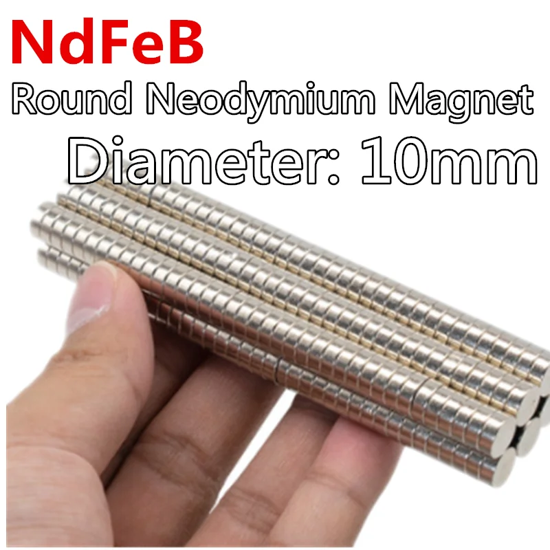 

Diameter 10mm Round NdFeB Neodymium Magnet Powerful Rare Earth Permanent Fridge Magnets Ring Disk Strong Craft for DIY