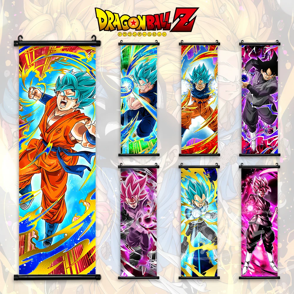 Dragon Ball Hot Blooded Anime Poster Krillin Canvas Home Decoration Piccolo Scroll Picture Wall Art Vegeta Hanging Painting Cafe