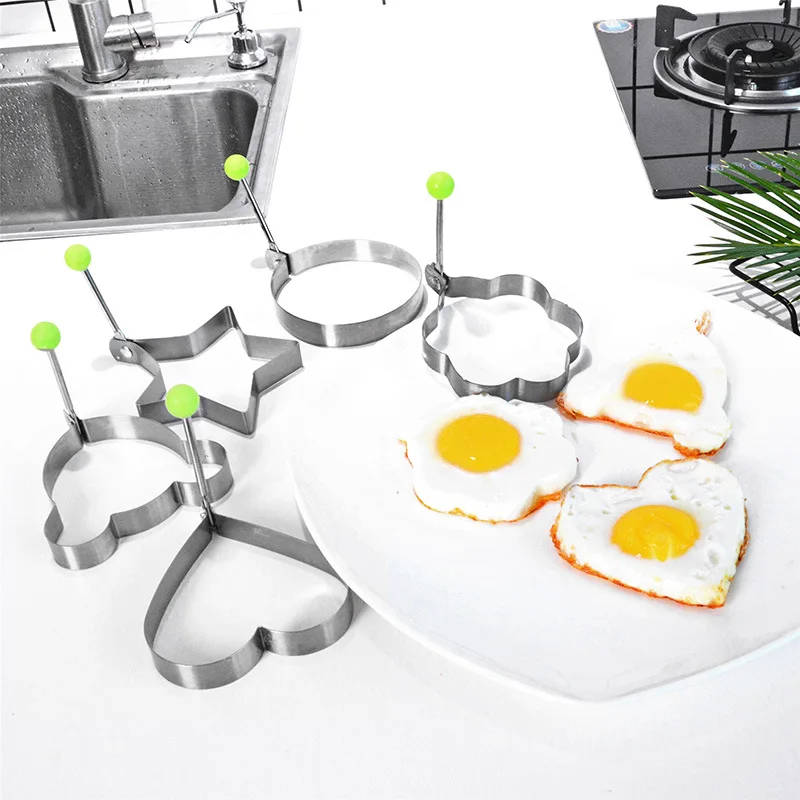 

Creative Stainless Steel Fried Egg Shaper Mold Baking Omelet Moulds Kitchen Cooking Tool Egg Pancake Maker Ring Pancake Mould