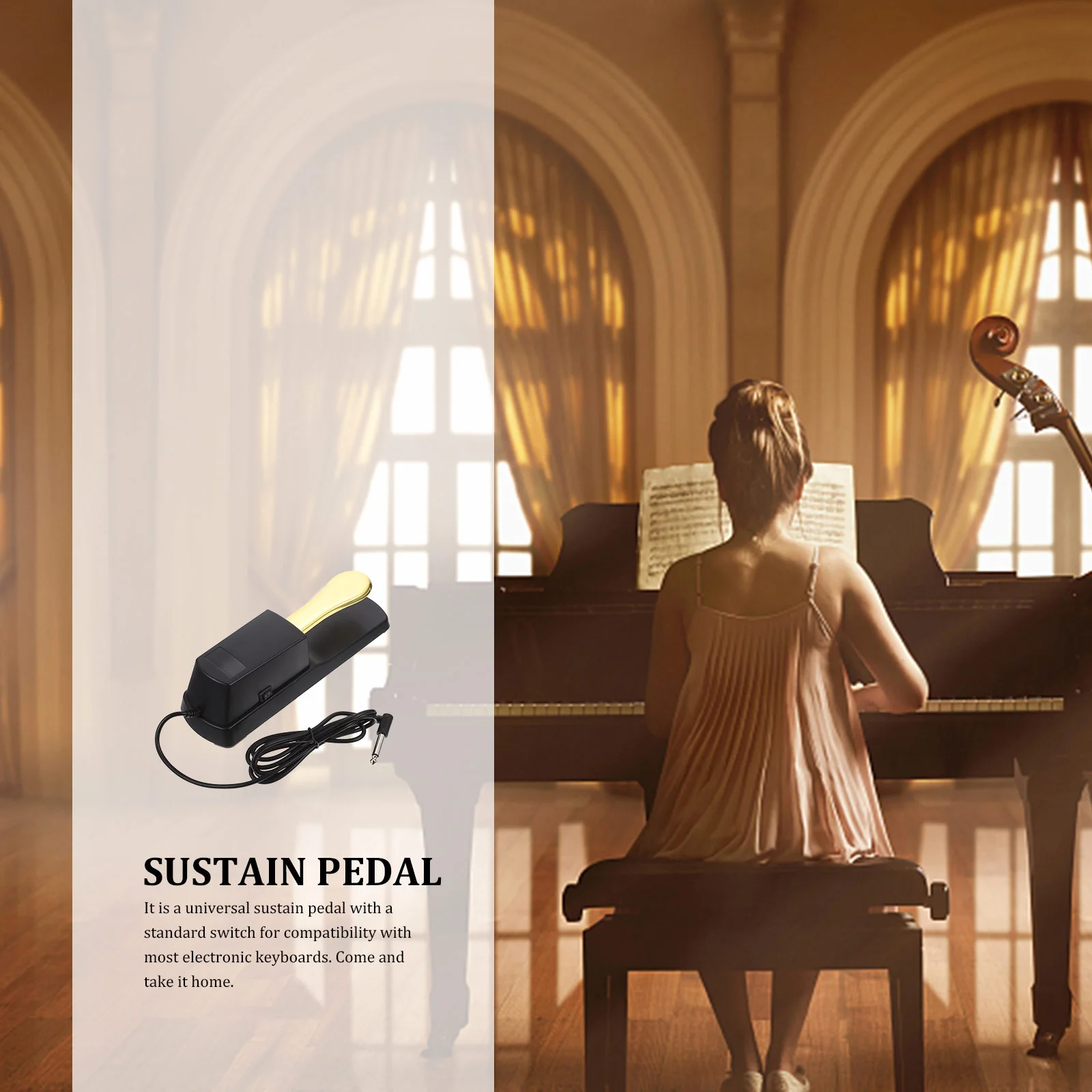 Педаль фортепиано портативная клавиатура Sustain аксессуары электронная ножка абс