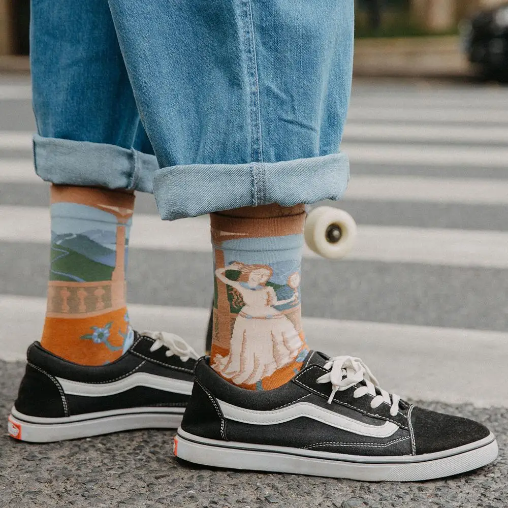 Women Long Sock Cartoon Print Creative Fashion Personalized Novelty Men Women Socks Winter Warm Comfortable Cotton Socks