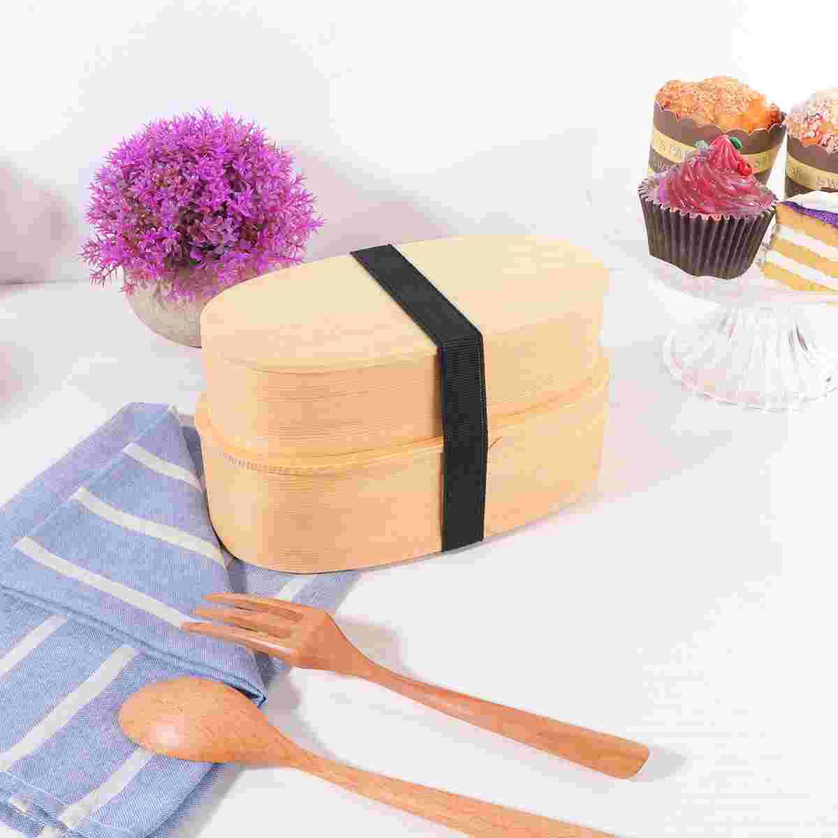 

1 Pc Japanese Bento Box, Double Layer Wooden Bento Box Bento Container with Lid for School Office Picnic