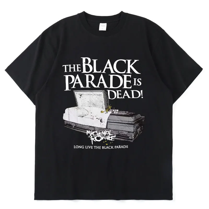 

Футболка My Chemical Romance Mcr Dead, черная парадная футболка в стиле панк-эмо рок-группы, новинка 2022, летняя модная спортивная мужская футболка в стил...