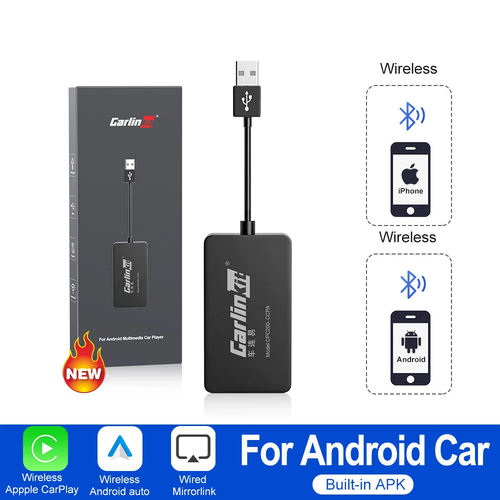 

Carlinkit Wireless CarPlay Dongle для Android Car Wireless Android Auto Car Play Адаптер Зеркальный экран Spotify Waze Plug & Play