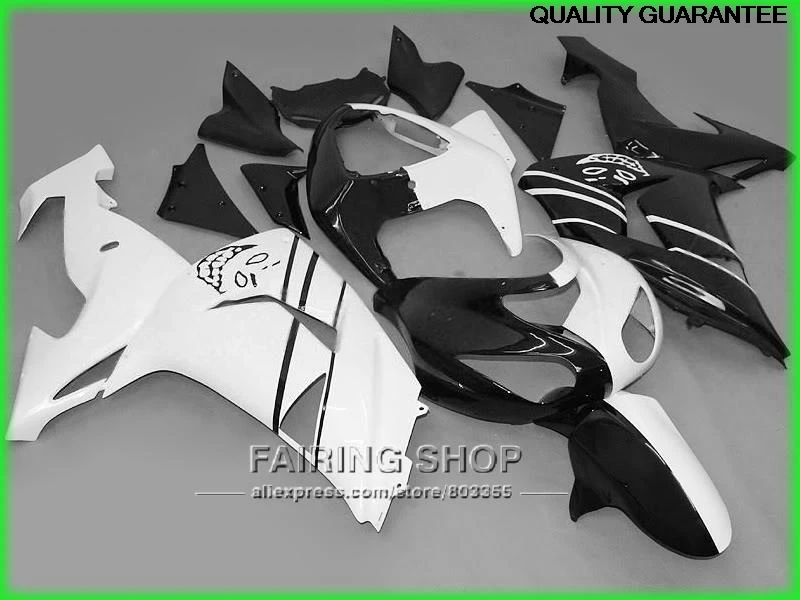 Полубелые черные обтекатели для Kawasaki Ninja ZX10r 2006 2007 06 07 новый комплект обтекателей