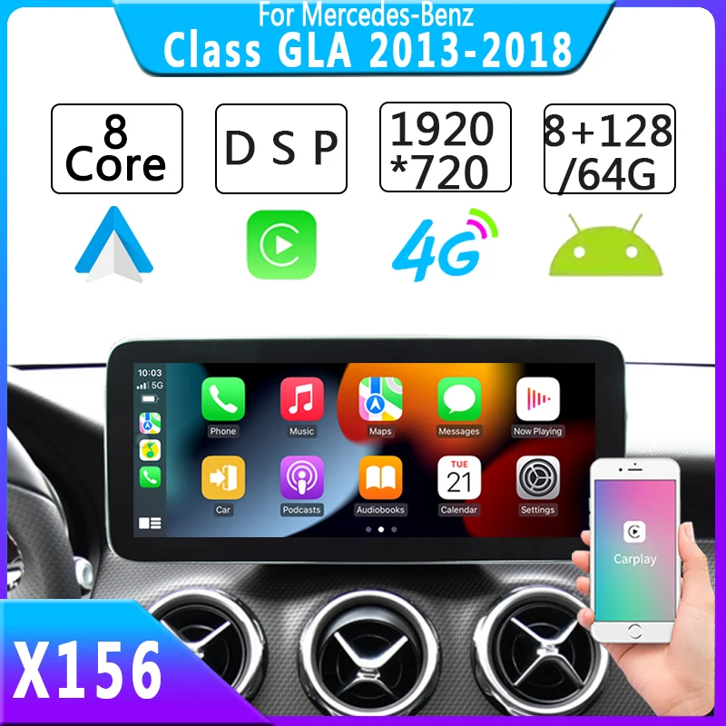 

Android 11 For Mercedes Benz GLA Class x156 2013 To 2018 Car GPS Navigation DSP Carplay Video Player Radio Stereo Receiver
