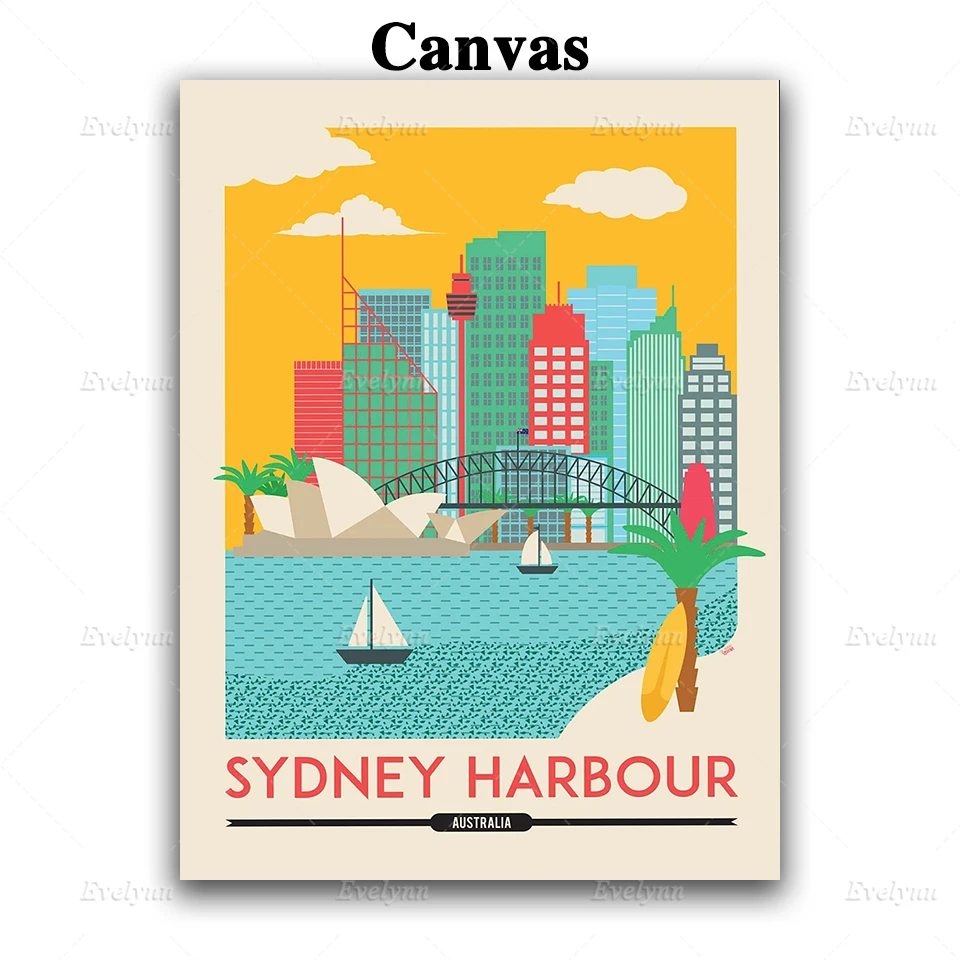 Картина на холсте с изображением Сиднея Австралии путешествий
