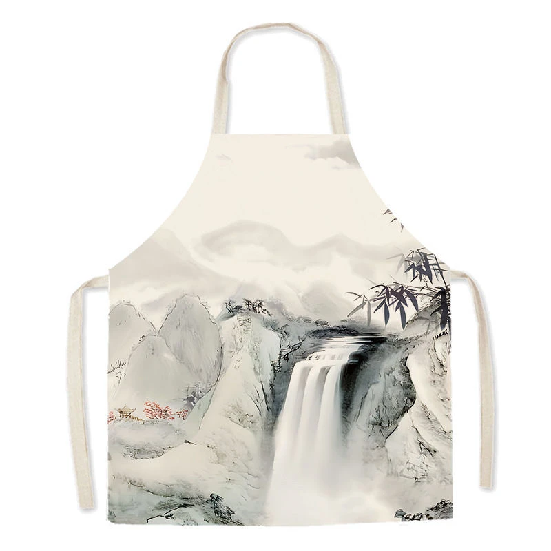 

Льняной фартук с пейзажной живописью